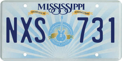 MS license plate NXS731