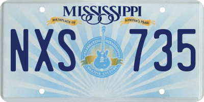 MS license plate NXS735