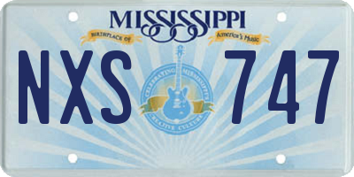 MS license plate NXS747