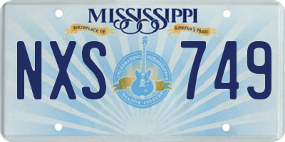 MS license plate NXS749