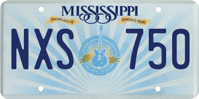 MS license plate NXS750