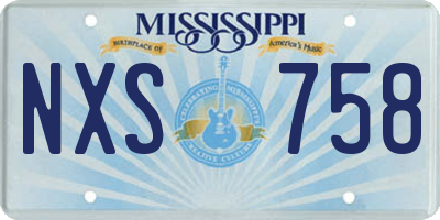 MS license plate NXS758