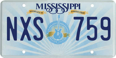 MS license plate NXS759
