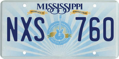 MS license plate NXS760