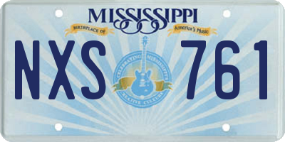 MS license plate NXS761