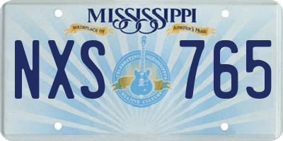 MS license plate NXS765
