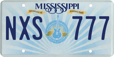 MS license plate NXS777