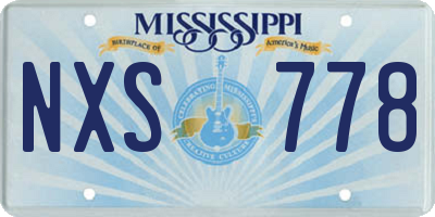 MS license plate NXS778