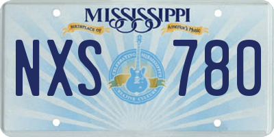 MS license plate NXS780
