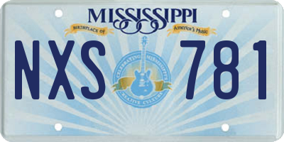 MS license plate NXS781