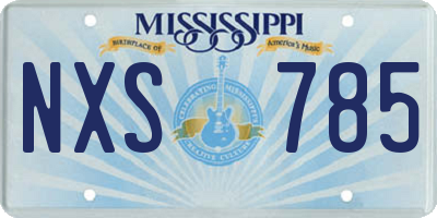 MS license plate NXS785
