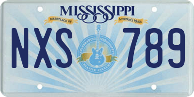 MS license plate NXS789