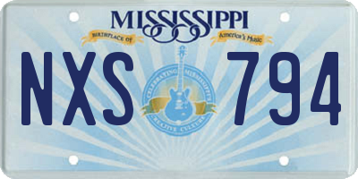 MS license plate NXS794