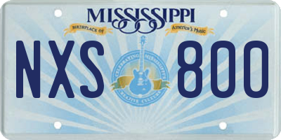 MS license plate NXS800