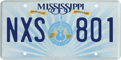 MS license plate NXS801