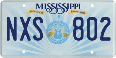 MS license plate NXS802