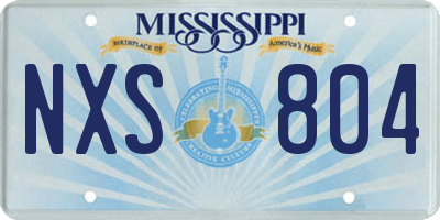 MS license plate NXS804