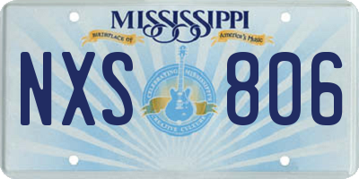 MS license plate NXS806