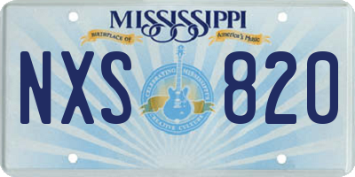 MS license plate NXS820
