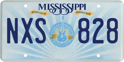 MS license plate NXS828