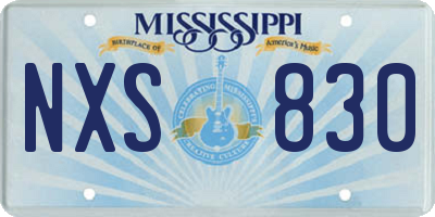 MS license plate NXS830