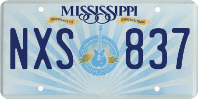 MS license plate NXS837