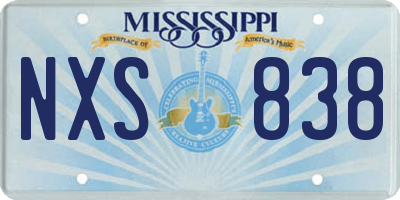 MS license plate NXS838