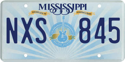 MS license plate NXS845