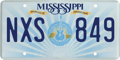 MS license plate NXS849
