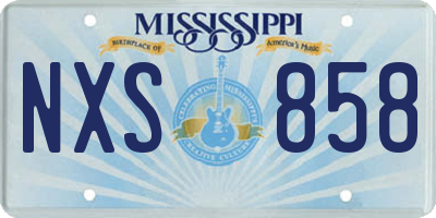 MS license plate NXS858