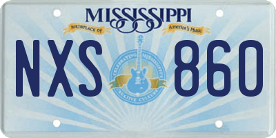 MS license plate NXS860