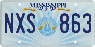 MS license plate NXS863