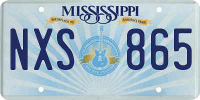 MS license plate NXS865