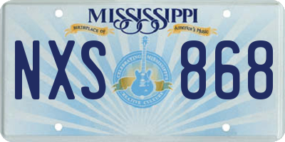 MS license plate NXS868