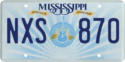 MS license plate NXS870