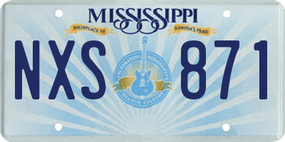 MS license plate NXS871