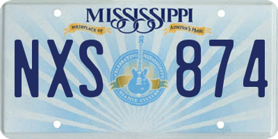 MS license plate NXS874
