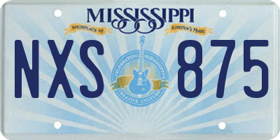 MS license plate NXS875