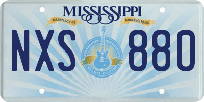 MS license plate NXS880