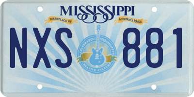 MS license plate NXS881