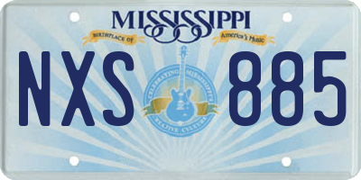 MS license plate NXS885