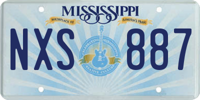 MS license plate NXS887