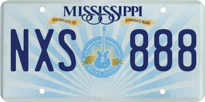 MS license plate NXS888