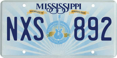 MS license plate NXS892