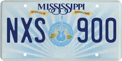 MS license plate NXS900