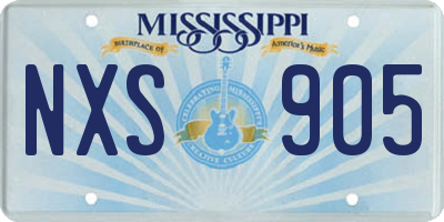 MS license plate NXS905