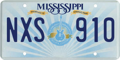 MS license plate NXS910