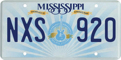MS license plate NXS920