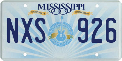 MS license plate NXS926