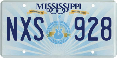 MS license plate NXS928